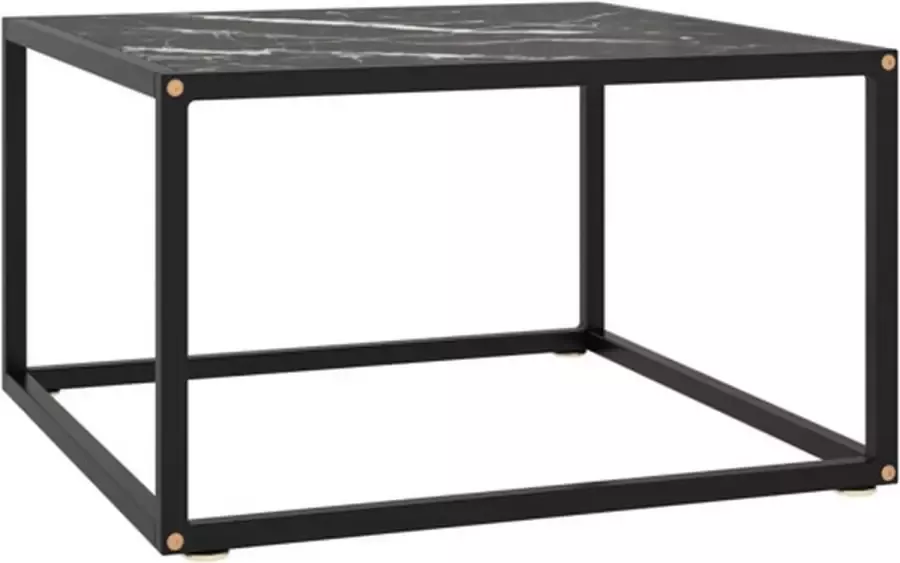 VIDAXL Salontafel met zwart marmerglas 60x60x35 cm zwart - Foto 2