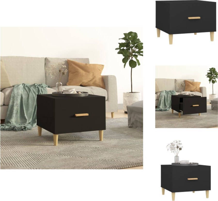 VidaXL Salontafel Salontafels Tafel Bijzettafel Salontafel 50x50x40 cm bewerkt hout zwart - Foto 2