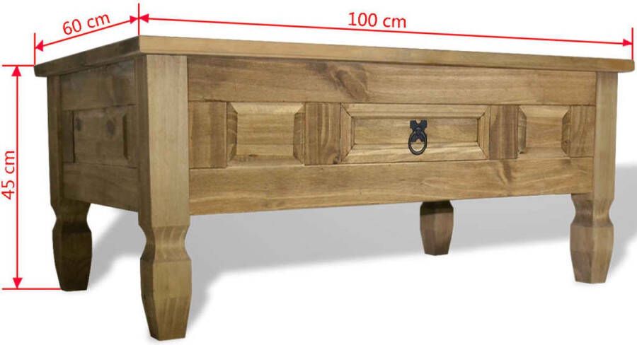 VidaXL -Salontafel-Mexicaans-grenenhout-Corona-stijl-100x55x45-cm - Foto 4