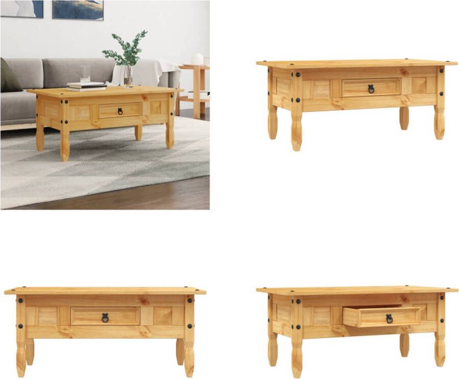 VidaXL Salontafel Mexicaans grenenhout Corona-stijl 100x60x45 cm Salontafel Salontafels Bijzettafel Tafeltje