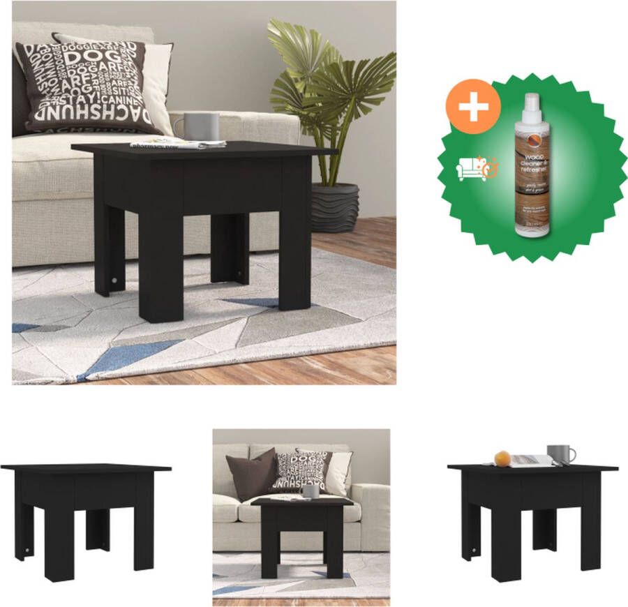 VidaXL Salontafel Modern Bijzettafel 55 x 55 x 42 cm Zwart Spaanplaat Tafel Inclusief Houtreiniger en verfrisser