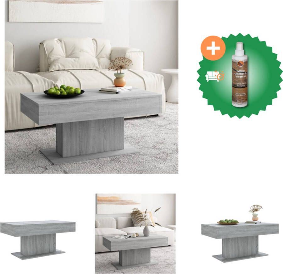 VidaXL Salontafel 96x50x45 cm bewerkt hout grijs sonoma eikenkleurig Tafel Inclusief Houtreiniger en verfrisser