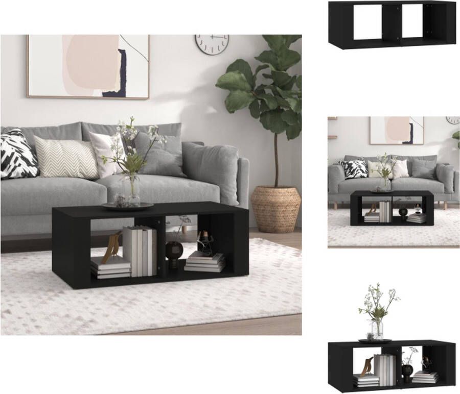 VidaXL Salontafel Salontafels Bijzettafel Woonkamertafel Salontafel 100x50x36 cm bewerkt hout zwart - Foto 2