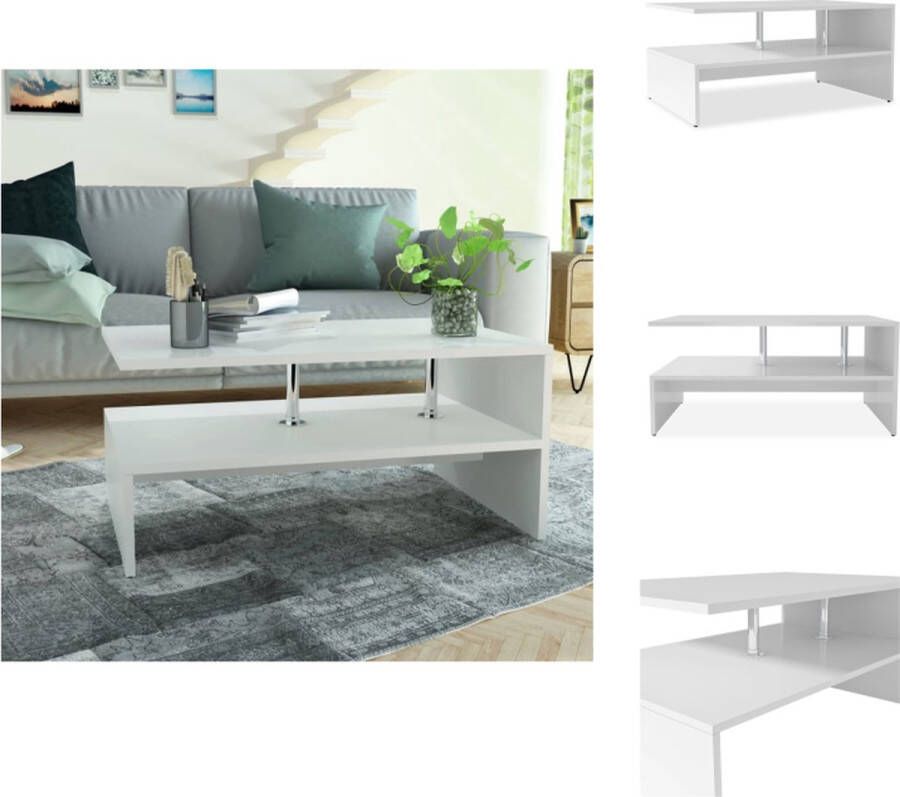 VidaXL Salontafel Modern Spaanplaat 90 x 59 x 42 cm Opbergruimte + Montageset Tafel