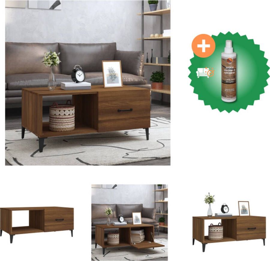 VidaXL Salontafel Moderne salontafel 90 x 50 x 40 cm Ken- Stevig bewerkt hout Tafel Inclusief Houtreiniger en verfrisser - Foto 3