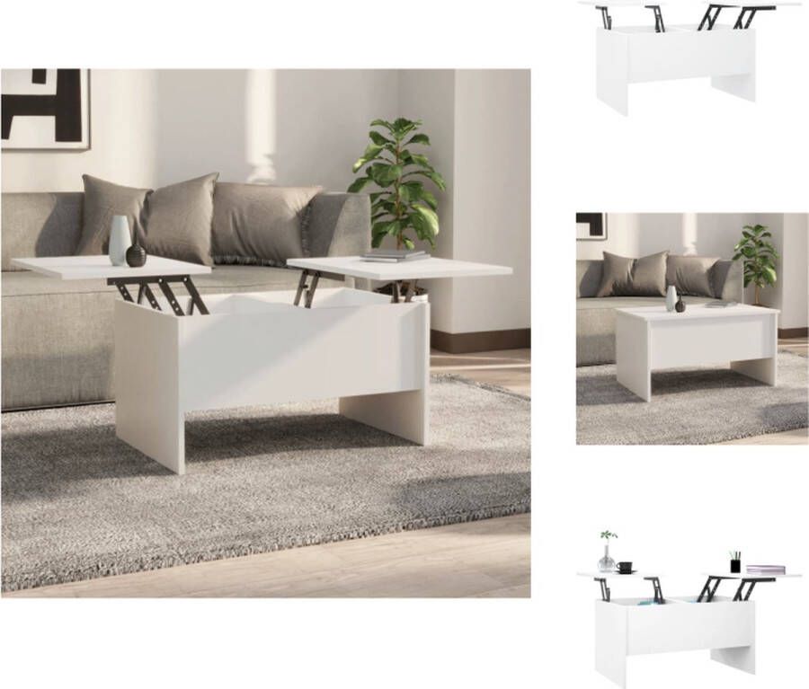 VidaXL Salontafel Moderne Tafel 80x50x42.5 cm Wit Tafel