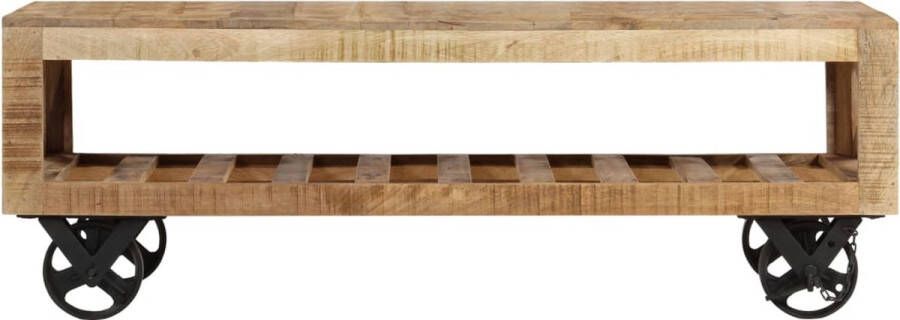 VidaXL -Salontafel-op-wieltjes-110x50x37-cm-massief-mangohout - Foto 3