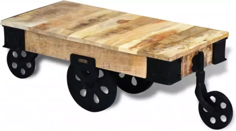 VidaXL -Salontafel-op-wieltjes-ruw-mangohout