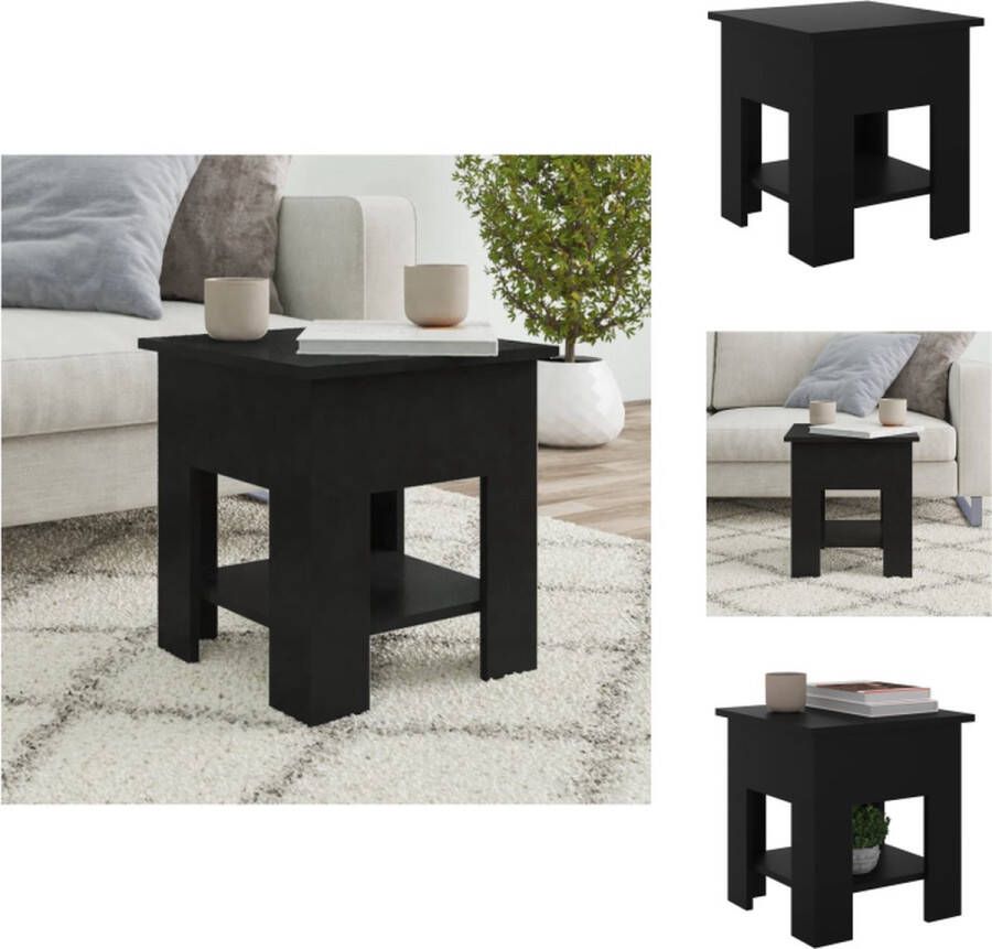 VidaXL Salontafel Salontafels Woonkamertafel Banktafel Salontafel 40x40x42 cm bewerkt hout zwart - Foto 3