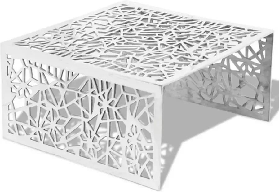 VidaXL -Salontafel-opengewerkt-ontwerp-aluminium-zilverkleurig - Foto 3