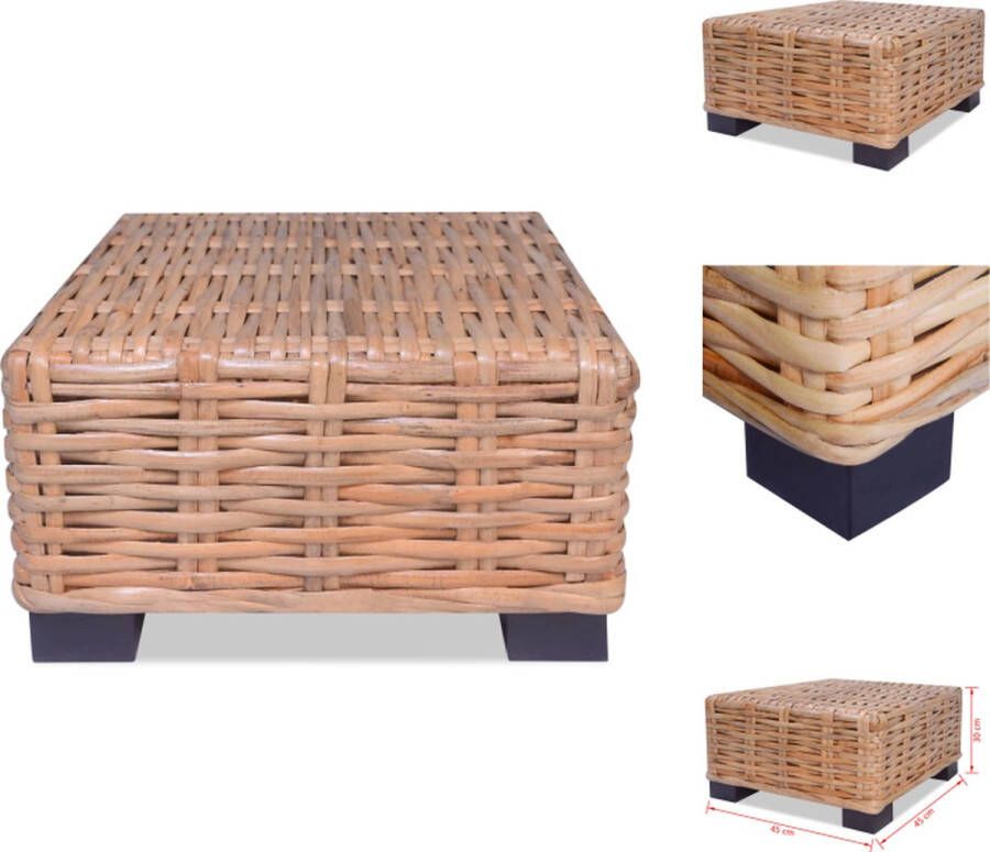 vidaXL Salontafel Rattan 45 x 45 x 30 cm bruin Tafel