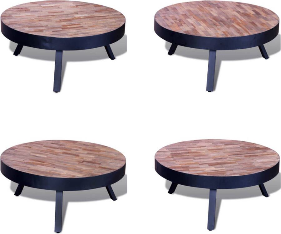 vidaXL Salontafel rond gerecycled teakhout Salontafel Salon Tafel Salon Tafels