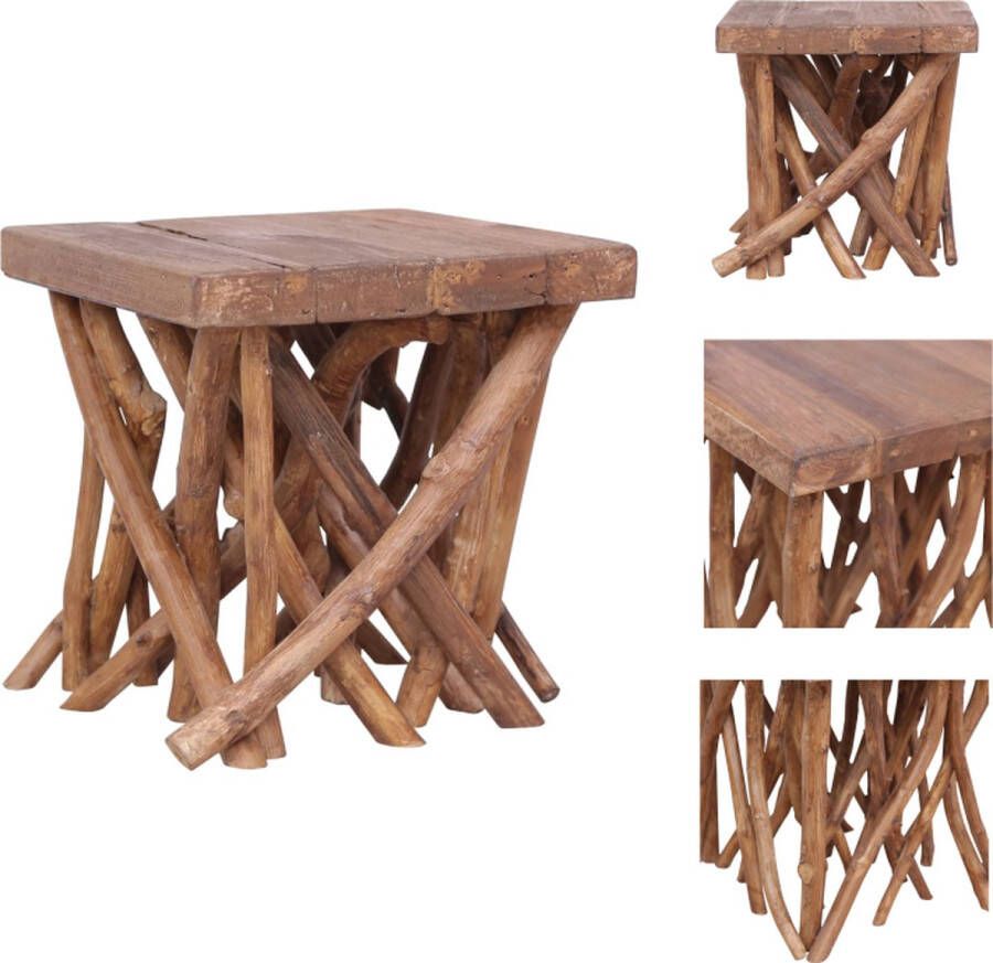VidaXL Salontafel Salontafels Banktafel Banktafels Salontafel takken 40x40x40 cm gemengd gerecycled hout
