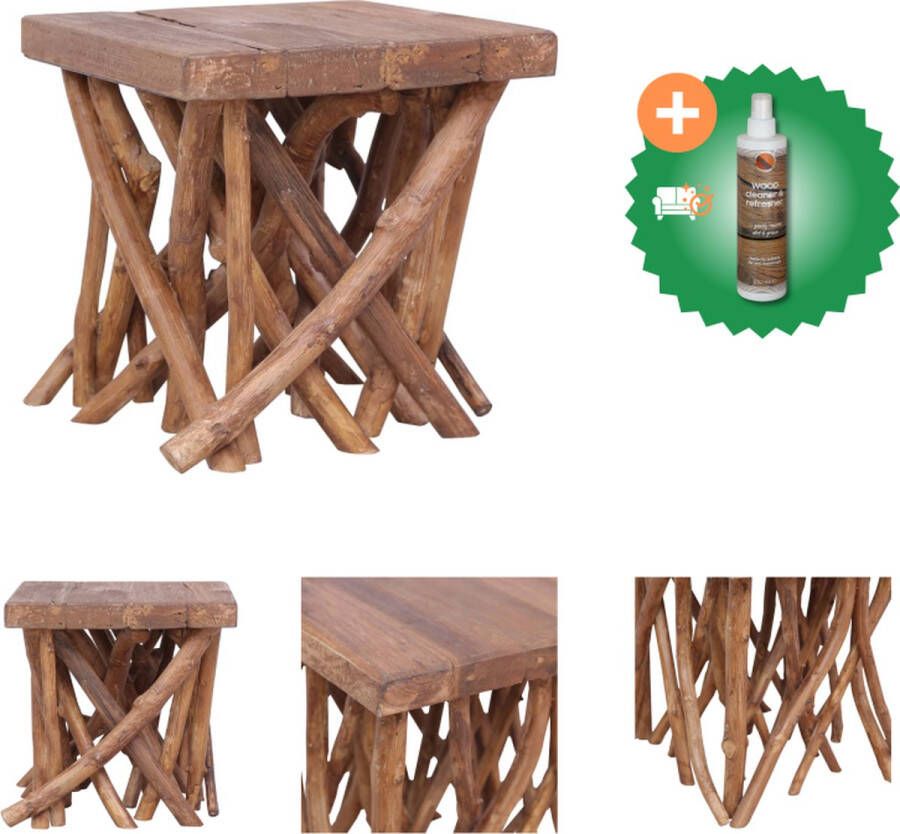 VidaXL Salontafel Rustiek 40x40x40 cm Gerecycled hout en teakhout Tafel Inclusief Houtreiniger en verfrisser