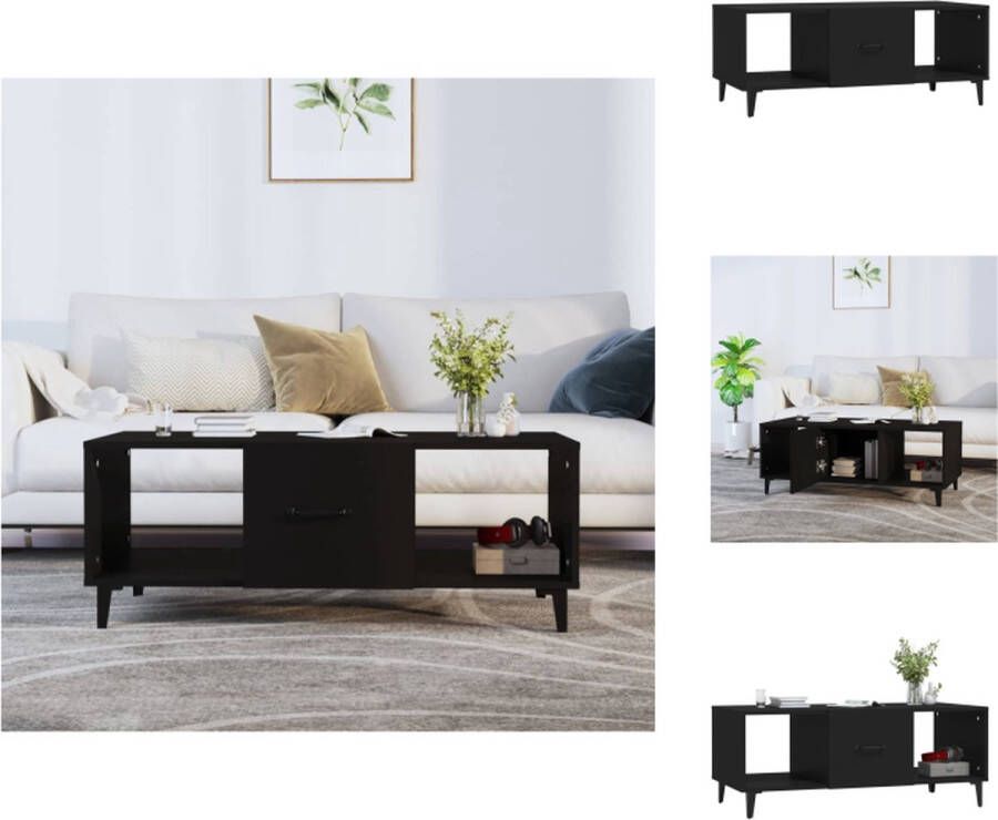 VidaXL Salontafel Salontafels Tafel Bijzettafel Salontafel 102x50x40 cm bewerkt hout zwart