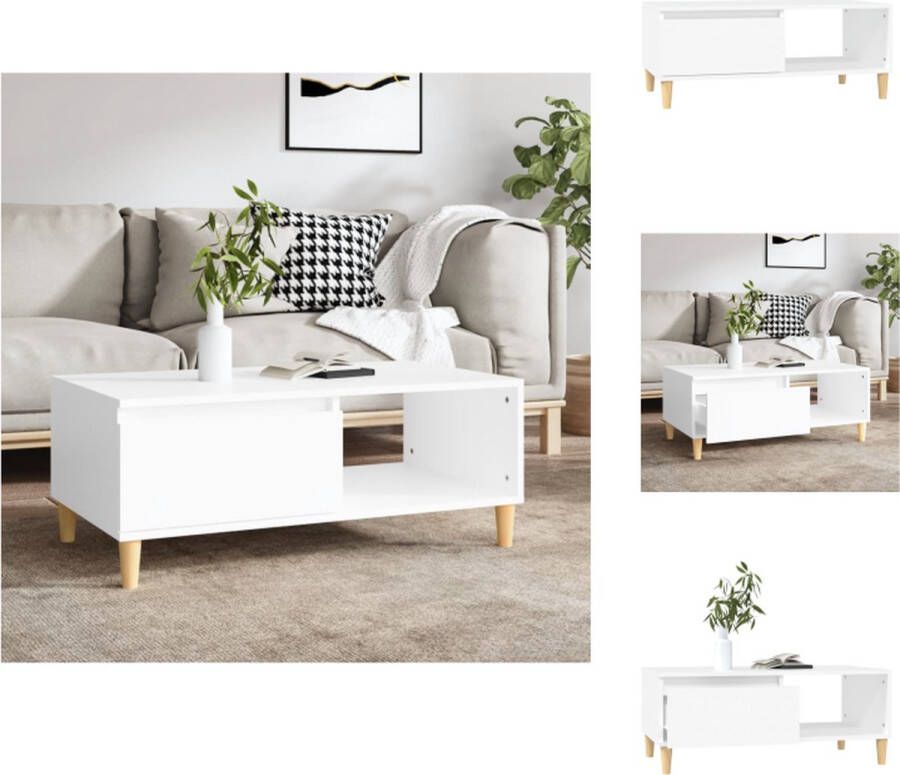 VidaXL Salontafel Salontafels Bijzettafel Bijzettafeltje Salontafel 90x50x36 5 cm bewerkt hout wit