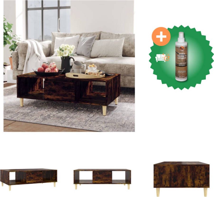 VidaXL Salontafel Scandinavische Charme Gerookt Eiken 103.5 x 60 x 35 cm Tafel Inclusief Houtreiniger en verfrisser