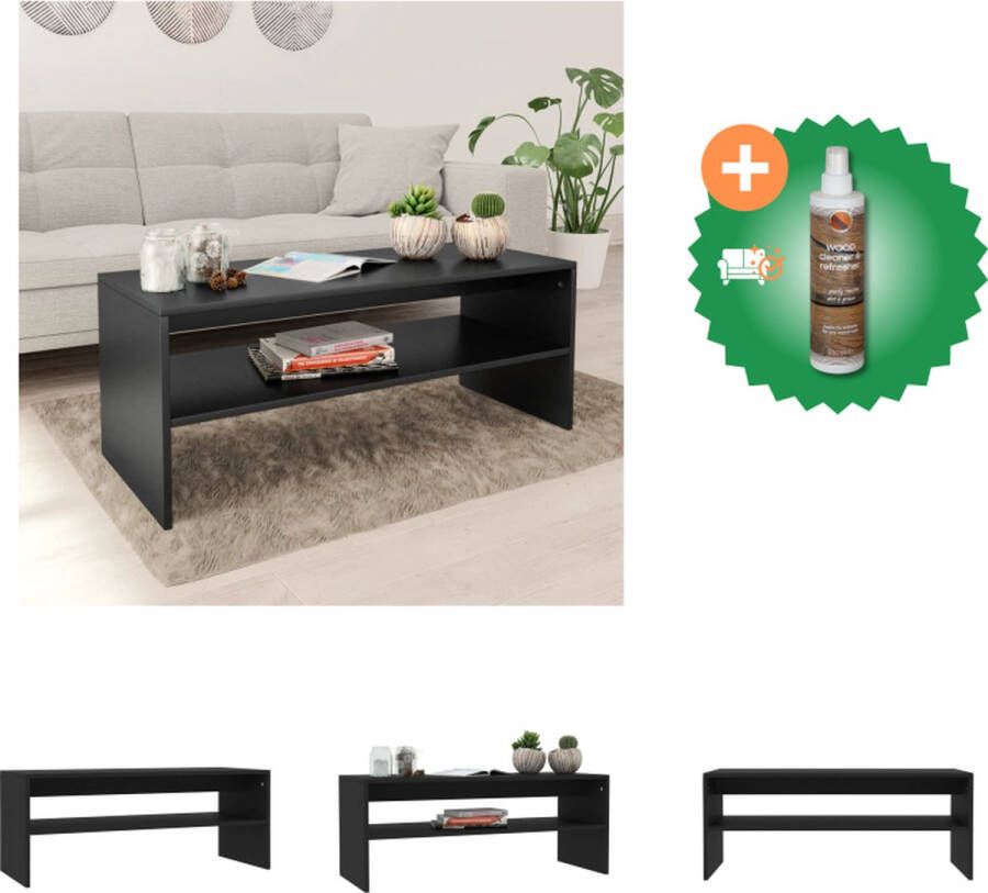 VidaXL Salontafel Scandinavische Stijl 100x40x40cm Zwart Hout Tafel Inclusief Houtreiniger en verfrisser