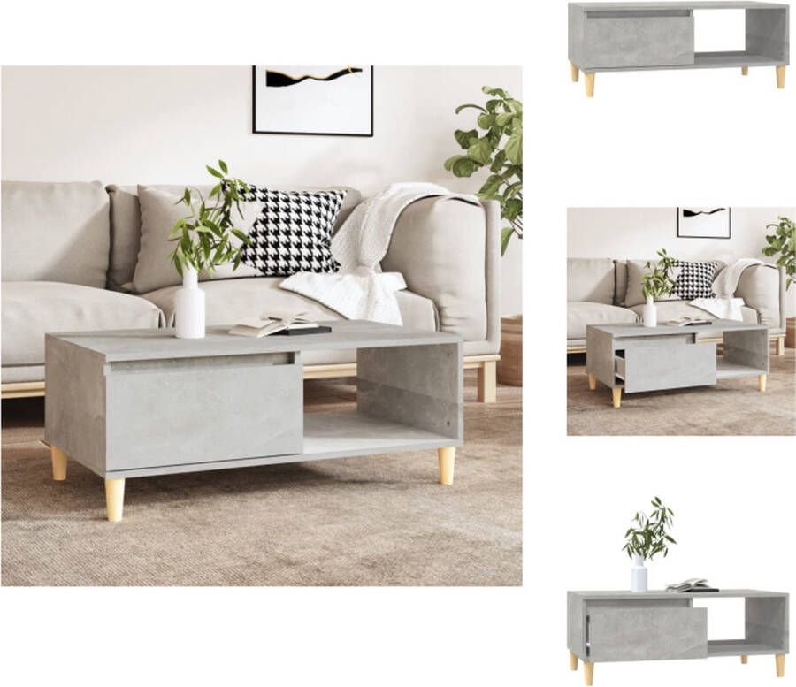 VidaXL Salontafel Salontafels Bijzettafel Bijzettafeltje Salontafel 90x50x36 5 cm bewerkt hout betongrijs - Foto 2