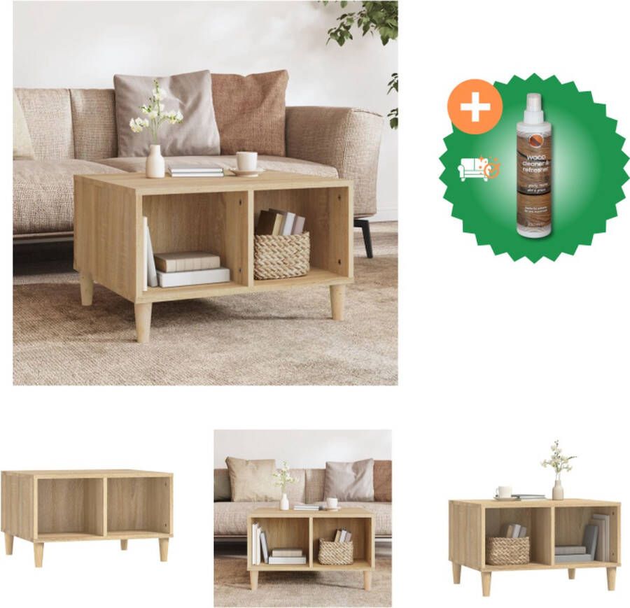 VidaXL Salontafel Scandinavische Stijl Opbergruimte Hout 60 x 50 x 36.5 cm Tafel Inclusief Houtreiniger en verfrisser
