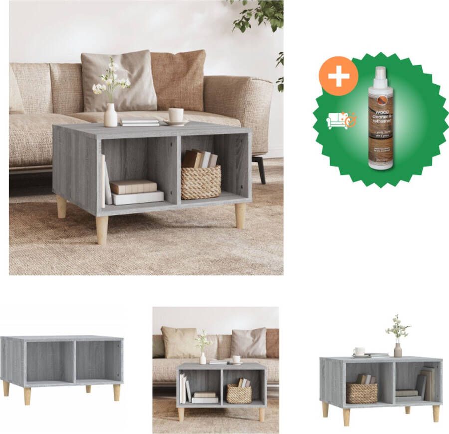 VidaXL Salontafel Scandinavische stijl Tafel 60 x 50 x 36.5 cm Grijs Sonoma eiken Duurzaam hout Tafel Inclusief Houtreiniger en verfrisser