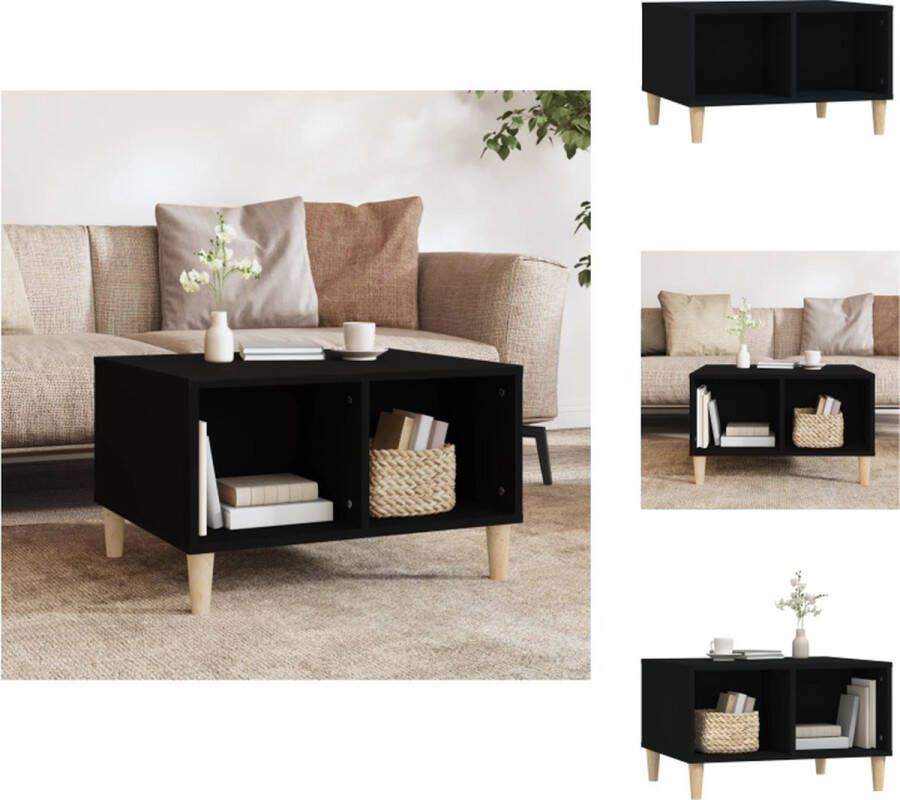 VidaXL Salontafel Salontafels Bijzettafels Bijzettafeltje Salontafel 60x50x36 5 cm bewerkt hout zwart - Foto 2