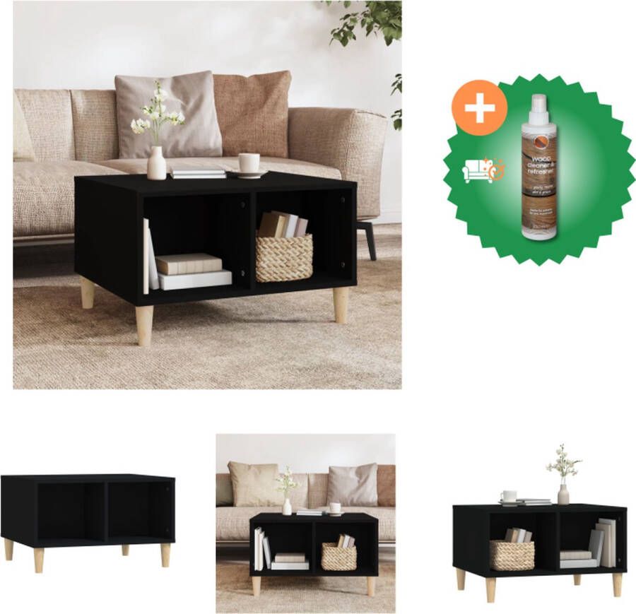 VidaXL Salontafel Scandinavische Stijl Voldoende opbergruimte 60 x 50 x 36.5 cm Zwart Tafel Inclusief Houtreiniger en verfrisser - Foto 2