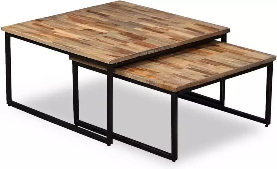 VidaXL Salontafel set 2 stuks massief gerecycled teak