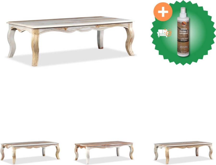 VidaXL Salontafel Sheeshamhout 110 x 60 x 35 cm Bruin Tafel Inclusief Houtreiniger en verfrisser