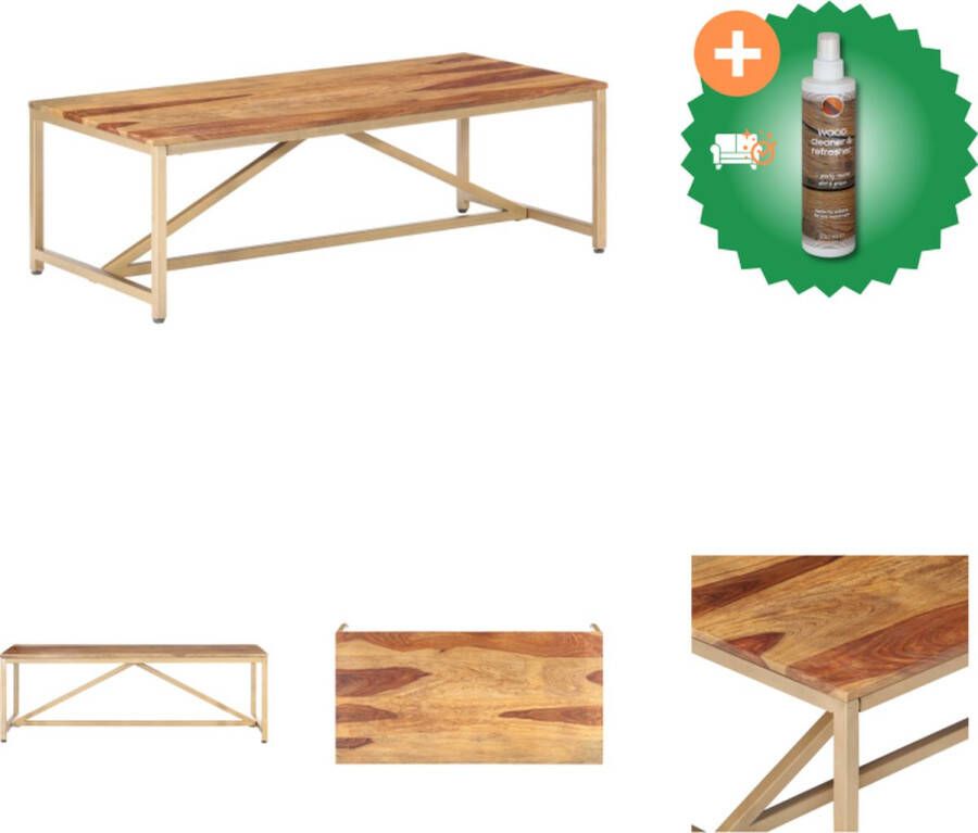 VidaXL Salontafel Sheeshamhout 120x60x40 cm Rustieke charme Tafel Inclusief Houtreiniger en verfrisser - Foto 2