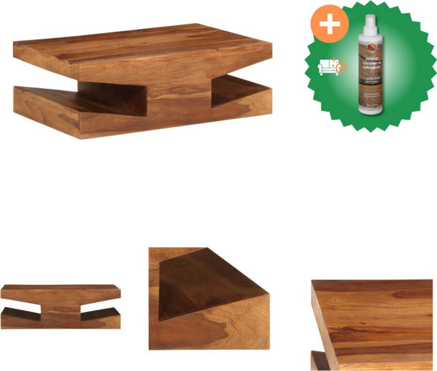 VidaXL Salontafel Sheeshamhout 90x60x30 cm Vintage Geen montage Tafel Inclusief Houtreiniger en verfrisser
