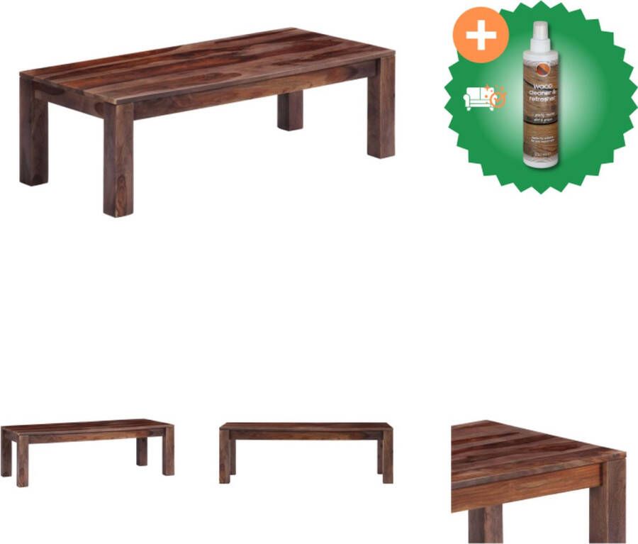 VidaXL Salontafel Sheeshamhout Grijs 110 x 50 x 35 cm Duurzaam Tafel Inclusief Houtreiniger en verfrisser