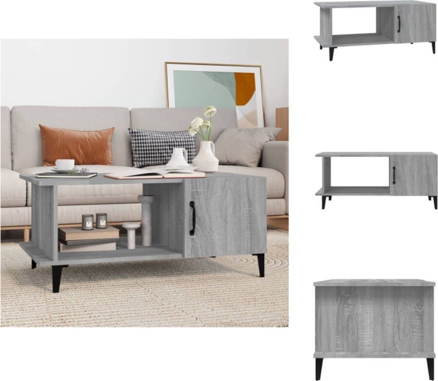 VidaXL Salontafel Salontafels Bijzettafel Woonkamertafel Salontafel 90x50x40 cm bewerkt hout grijs sonoma eikenkleurig - Foto 2