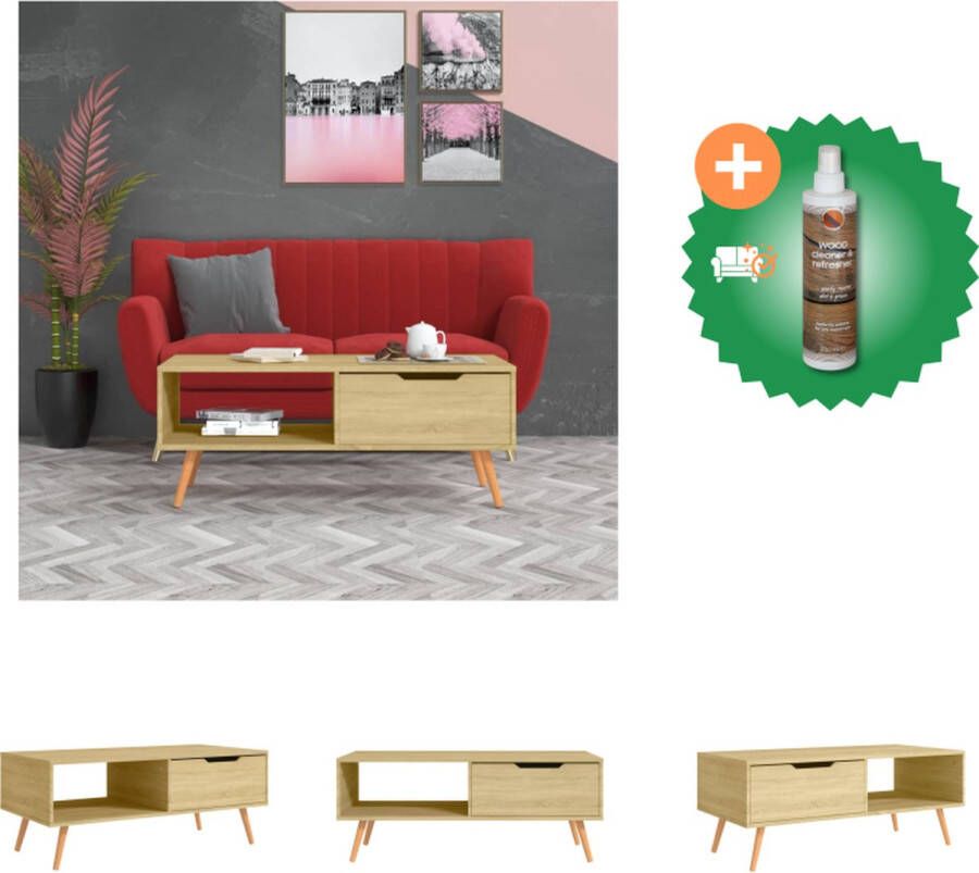 VidaXL Salontafel 100x49-5x43 cm spaanplaat sonoma eikenkleurig Tafel Inclusief Houtreiniger en verfrisser