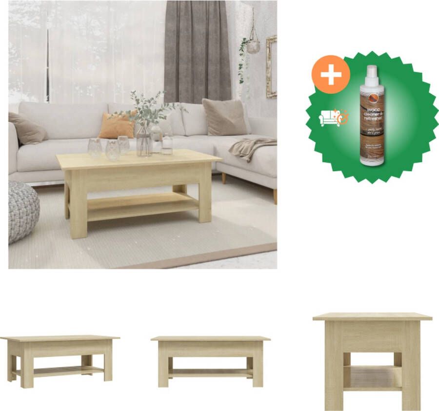VidaXL Salontafel 102x55x42 cm spaanplaat sonoma eikenkleurig Tafel Inclusief Houtreiniger en verfrisser