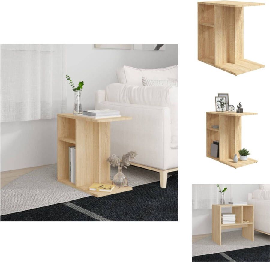VidaXL Bijzettafel Bijzettafels Tafeltje Tafeltjes Bijzettafel 50x30x50 cm bewerkt hout sonoma eikenkleurig