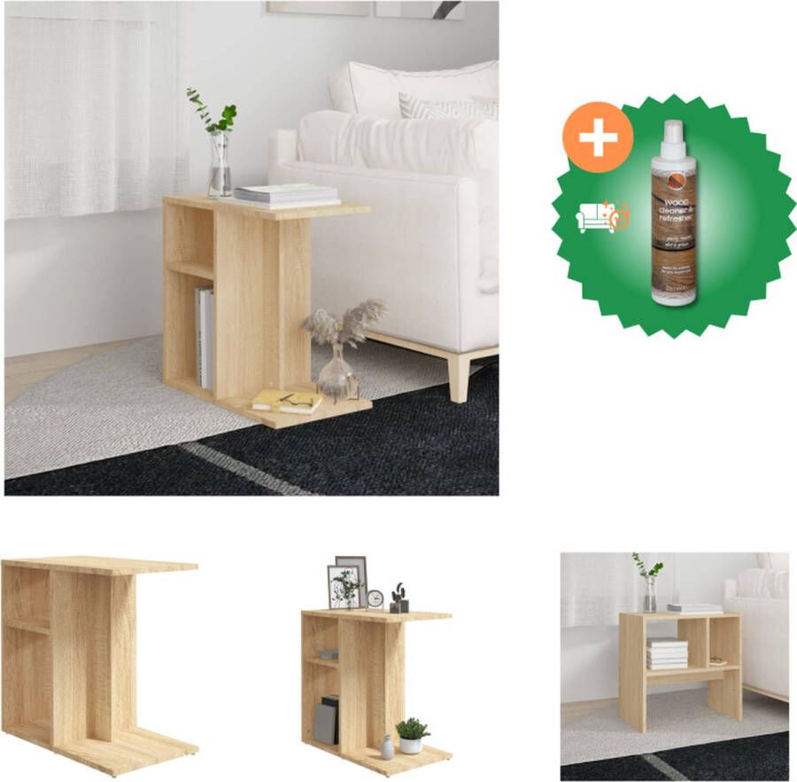 VidaXL Salontafel Sonoma eiken 50 x 30 x 50 cm Montage vereist Tafel Inclusief Houtreiniger en verfrisser