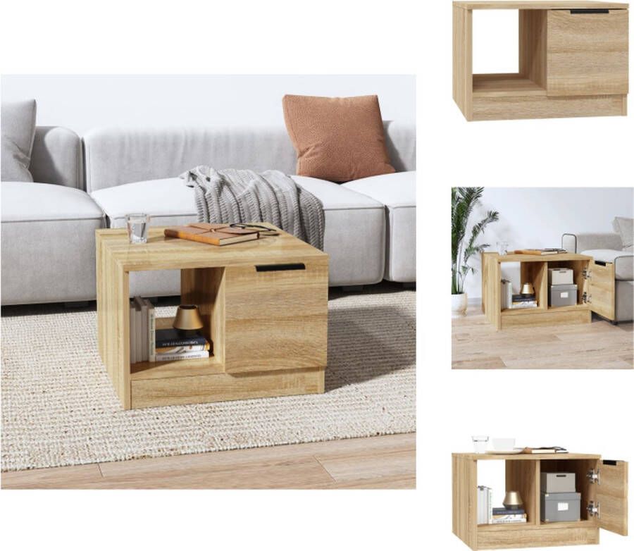 VidaXL Salontafel Salontafels Bijzettafel Tafel Salontafel 50x50x36 cm bewerkt hout sonoma eikenkleurig - Foto 2