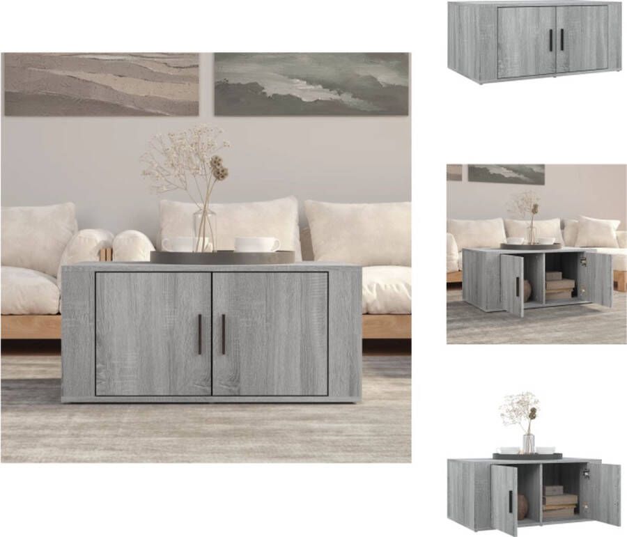 VidaXL Salontafel Salontafels Tafel Bijzettafel Salontafel 80x50x36 cm bewerkt hout grijs sonoma eikenkleurig