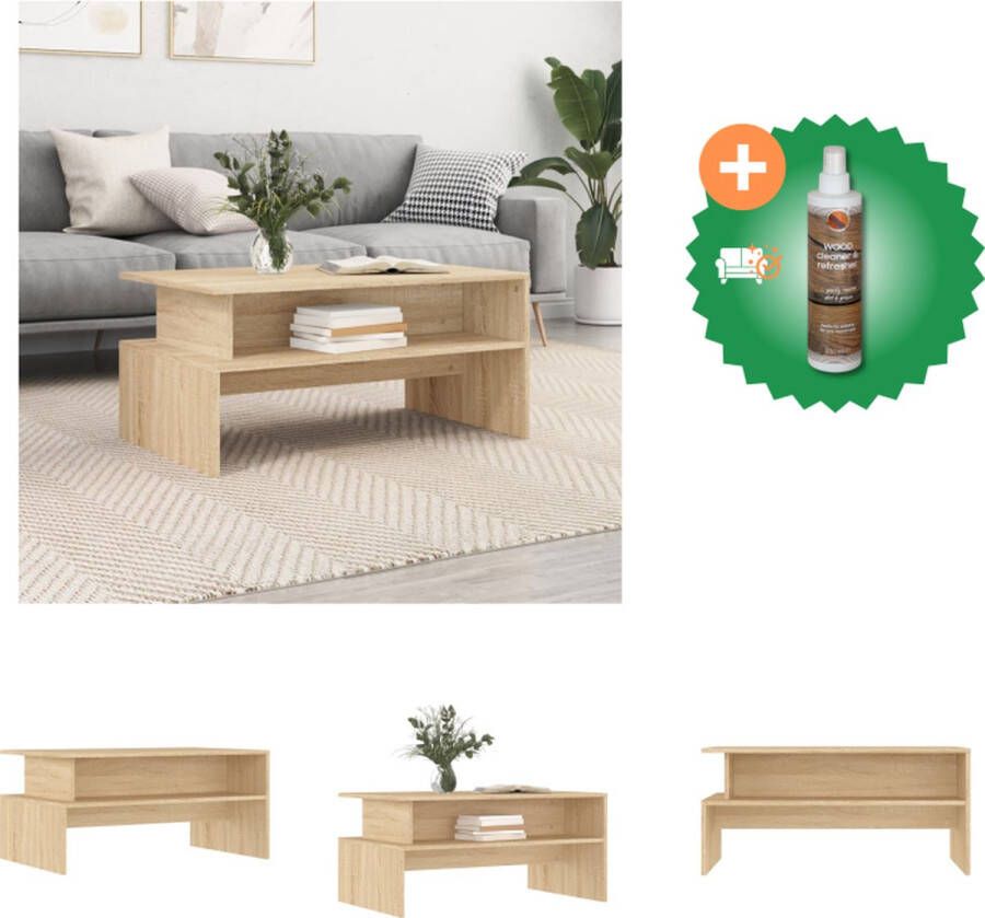 VidaXL Salontafel Sonoma Eiken 90 x 55 x 42.5 cm Duurzaam bewerkt hout Tafel Inclusief Houtreiniger en verfrisser