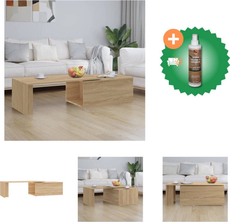 VidaXL Salontafel Sonoma Eiken Bewerkt Hout 150x50x35 cm Stijlvolle Bijzettafel Tafel Inclusief Houtreiniger en verfrisser