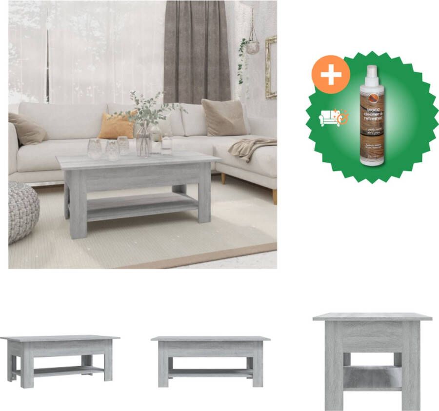 VidaXL Salontafel 102x55x42 cm spaanplaat grijs sonoma eikenkleurig Tafel Inclusief Houtreiniger en verfrisser