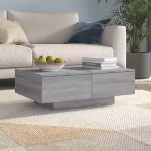 VidaXL Salontafel spaanplaat 90x60x31 cm grijs