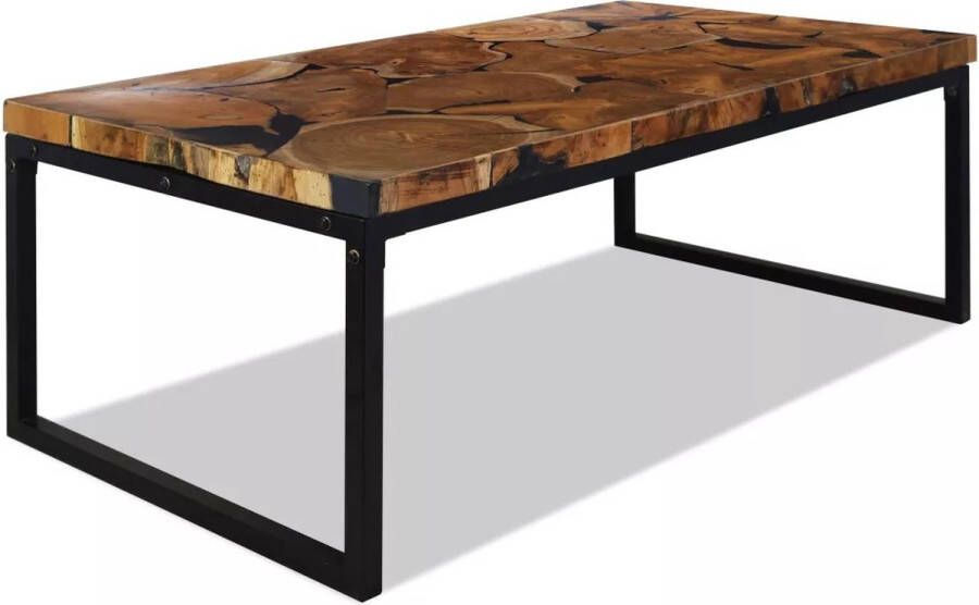 VidaXL Salontafel teakhars 110x60x40 cm zwart en bruin