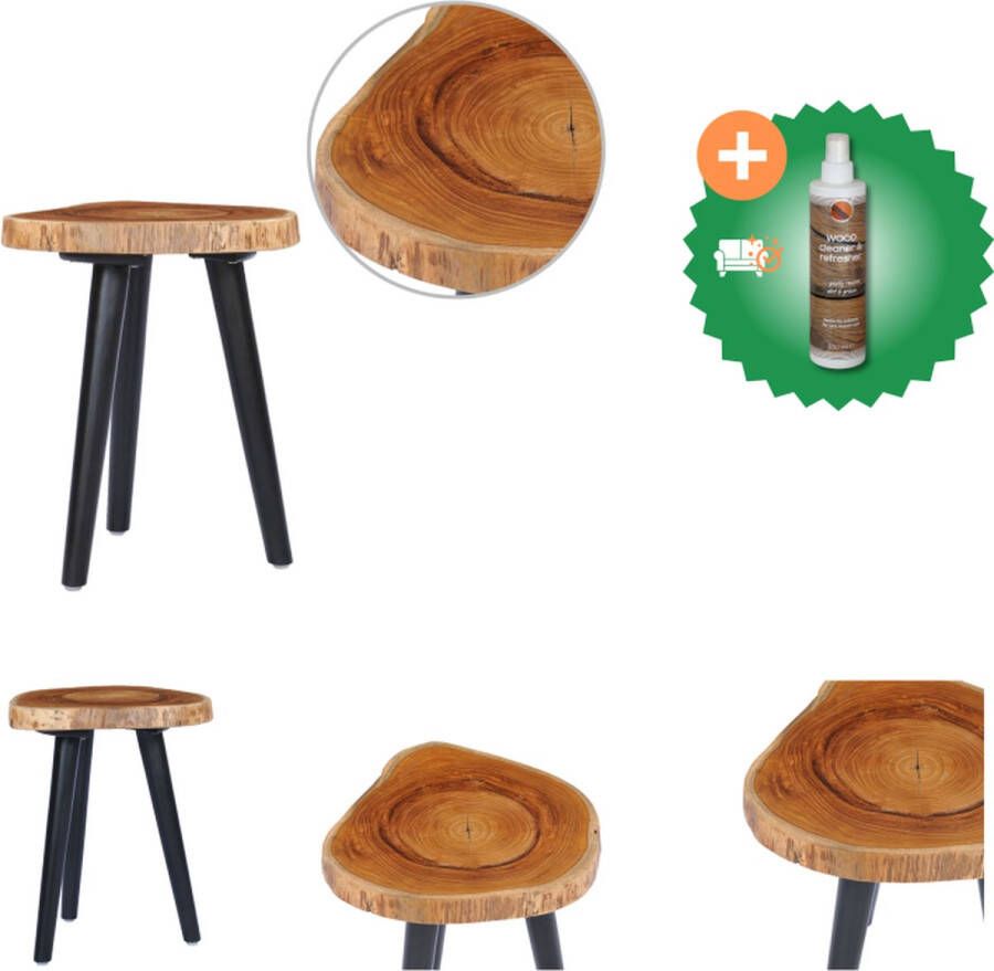 VidaXL Salontafel Teakhout 40 x 45 cm Handgemaakt Tafel Inclusief Houtreiniger en verfrisser