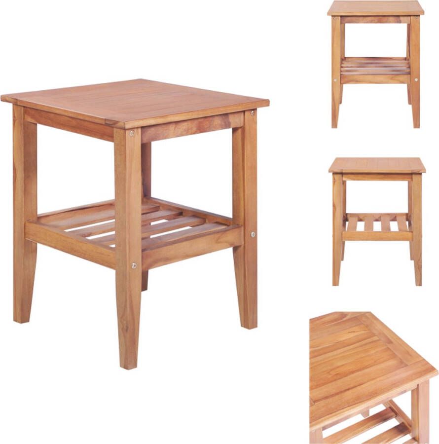 VidaXL Salontafel Salontafels Salon Tafel Salon Tafels Salontafel vierkant 40x40x50 cm massief teakhout - Foto 2