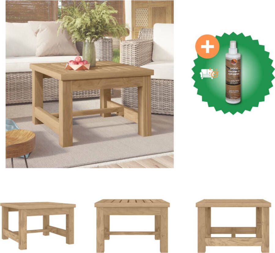 VidaXL Salontafel Teakhout 45 x 45 x 30 cm Stabiel frame Tafel Inclusief Houtreiniger en verfrisser
