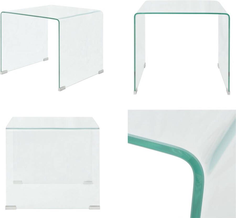 VidaXL Salontafel transparant 49 5x50x45 cm gehard glas Salontafel Salontafels Tafel Tafels
