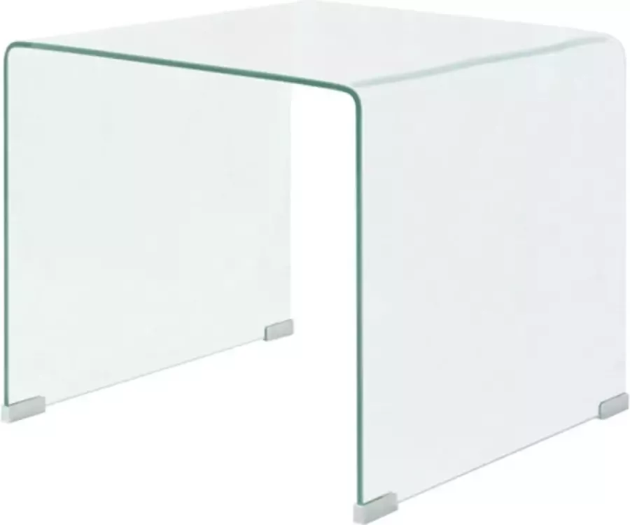 VidaXL -Salontafel-transparant-49 5x50x45-cm-gehard-glas - Foto 1