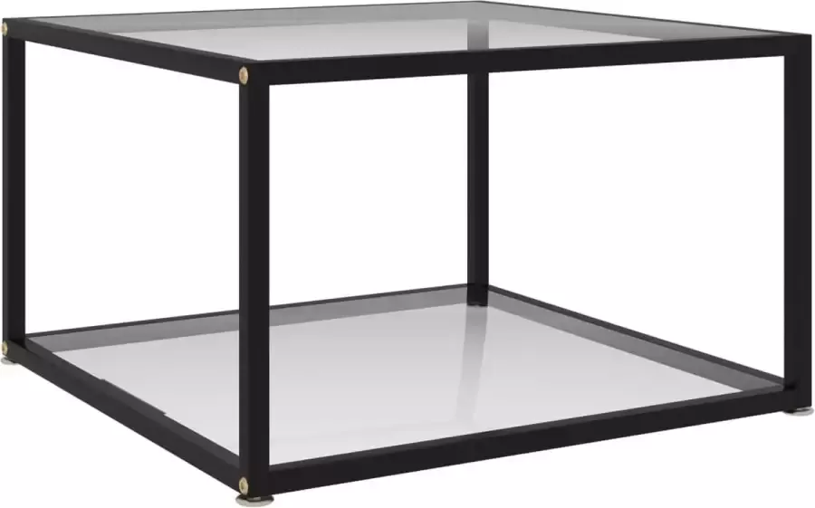 vidaXL Salontafel transparant 60x60x35 cm gehard glas